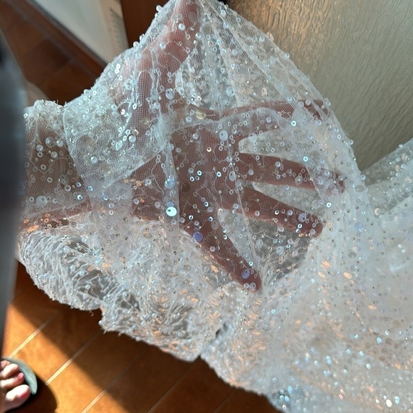 Mac Duggal EMBELLISHED PLUNGE NECK SLEEVELESS TRUMPET GOWN size 4 New $598 - Picture 11 of 17